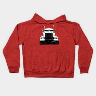 Kenworth 1990s classic truck monoblock black/white Kids Hoodie